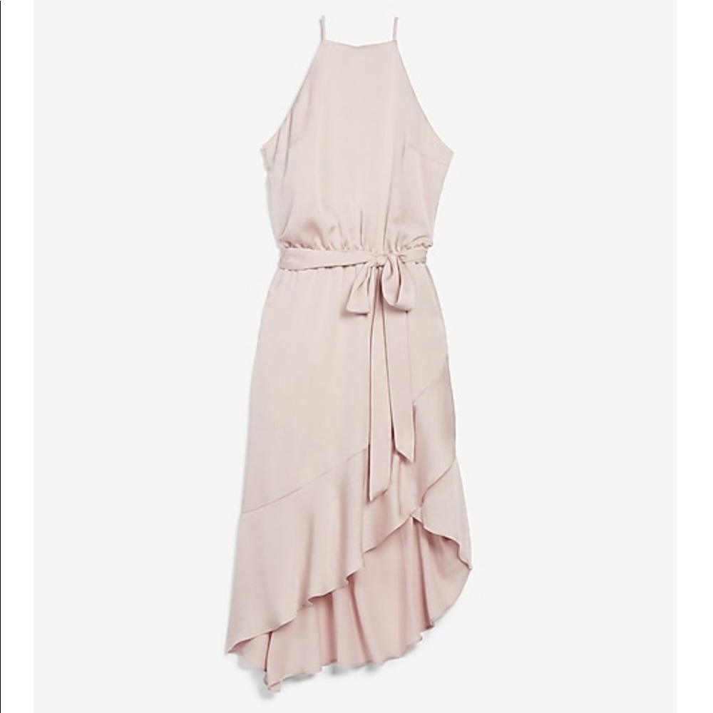 Express high neck asymmetrical dress